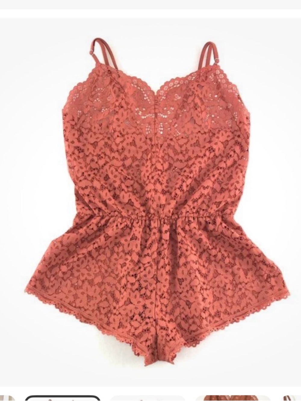Victoria’s Secret Lace Romper Cami in Dusty Rose size M - Picture 2 of 13